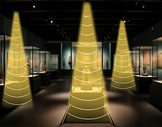 展览馆定向音响为展区参观者提供定向语音讲解信息。